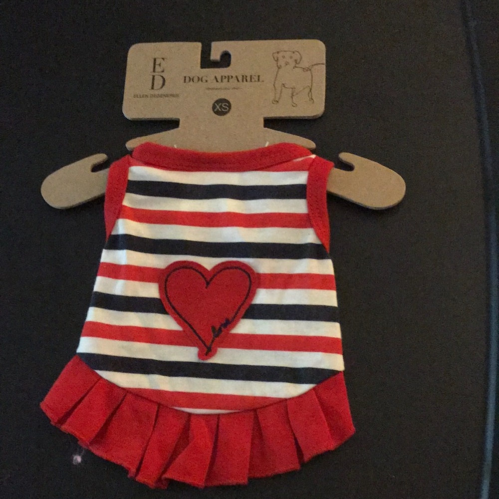 Dog shirt XS by Ellen Degeneres. Red, white & blue